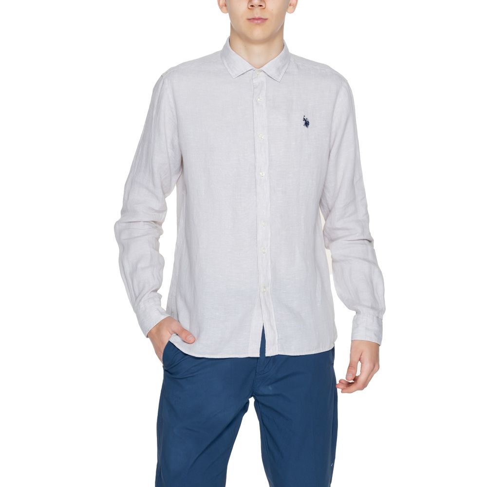 US POLO ASSN. Beige linen shirt